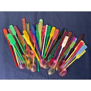 Vintage Swizzle Sticks - Assorted Pack of 40+ from Catskill, NY bars & venues